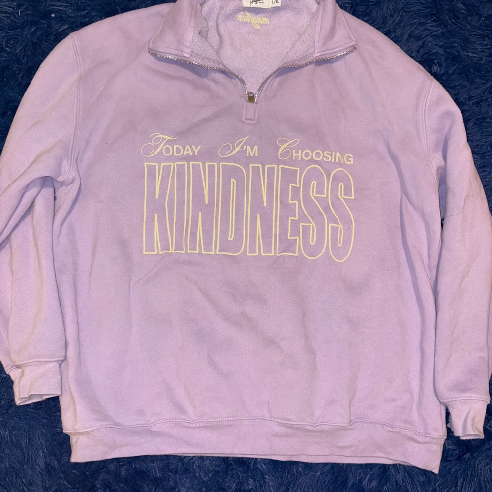 Choosing Kindness" half-zip sweatshirt